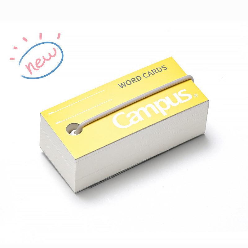 KOKUYO Campus Word Cards with Band / Ring, Yellow / with Band