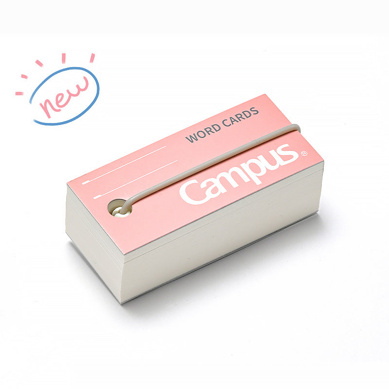 KOKUYO Campus Word Cards with Band / Ring, Pink / with Band
