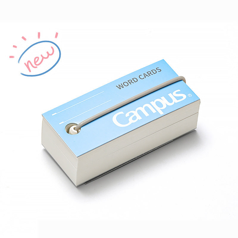 KOKUYO Campus Word Cards with Band / Ring, Blue / with Band