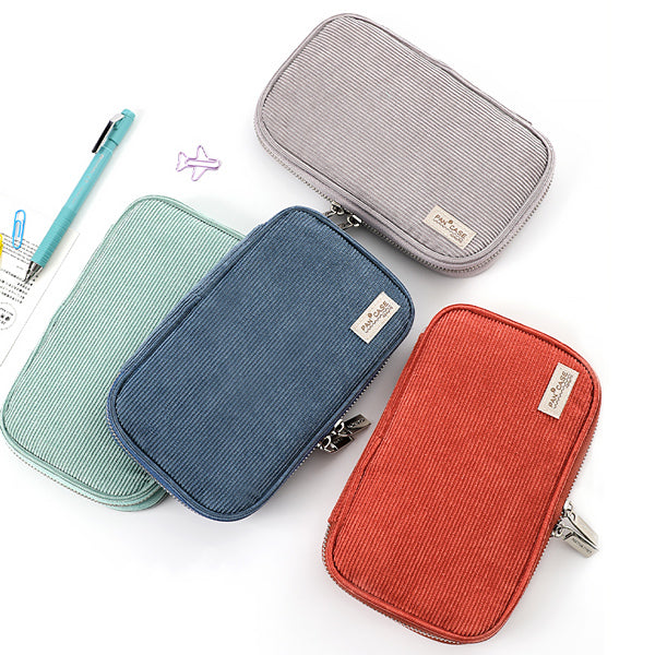  iSuperb Big Capacity Pencil Case Corduroy Large Pencil Pouch  Portable Pen Bag Zipper Organizer Makeup Cosmetic Bags for Women Office :  Everything Else