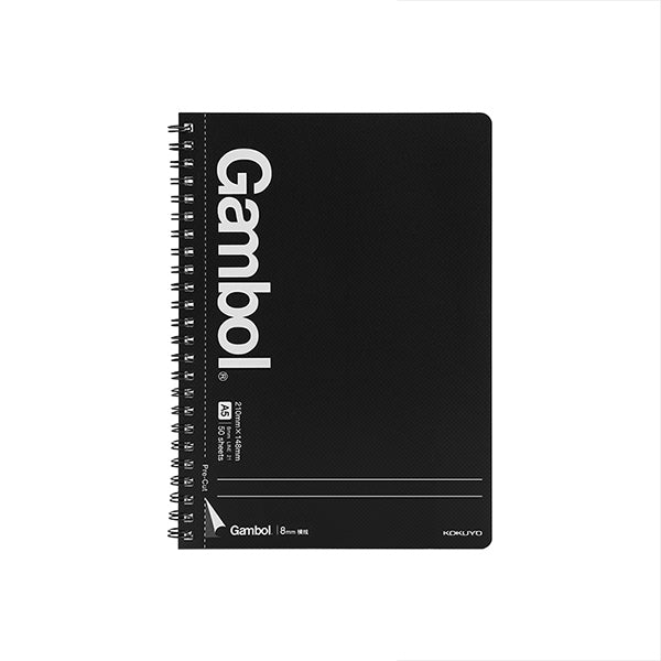 KOKUYO Gambol Spiral Bound Notebook (Grid/Lined/Blank) A7/A5/B5/A4, 50 Sheets, A5 / Lined with dashed tear off line