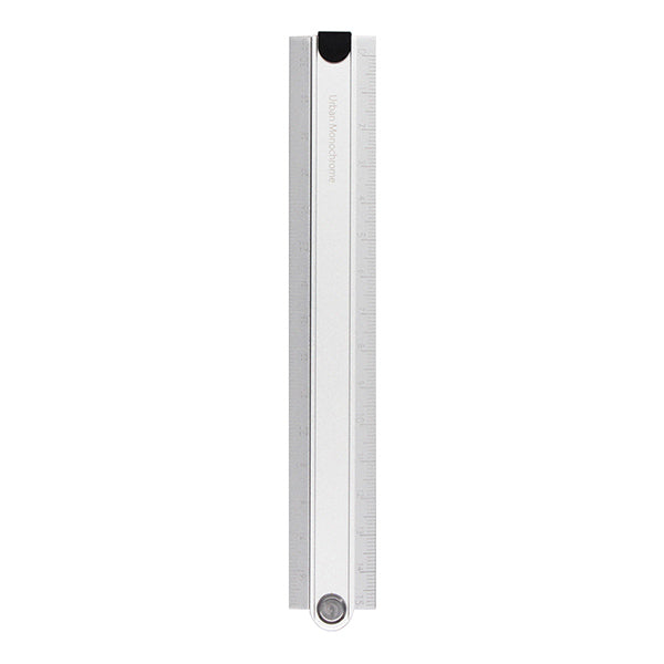 KOKUYO Urban Monochrome Alumite Foldable Ruler 15-30cm, Silver