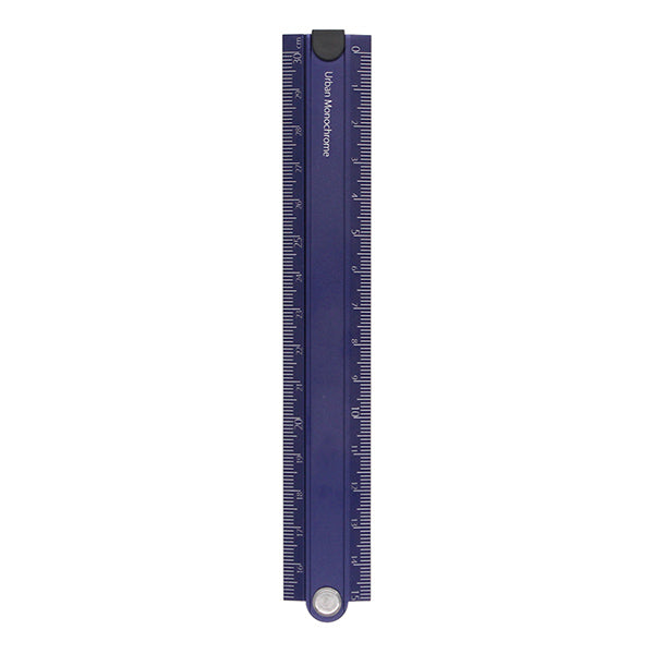 KOKUYO Urban Monochrome Alumite Foldable Ruler 15-30cm, Blue