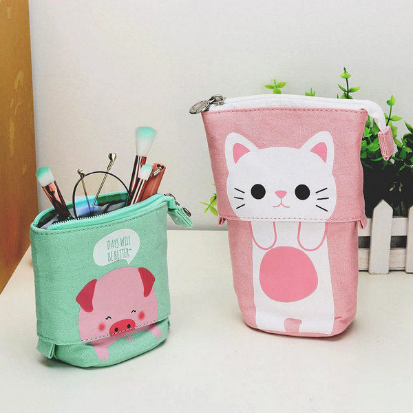 Kawaii Animal Stand-Up Foldable Pencil Case — A Lot Mall
