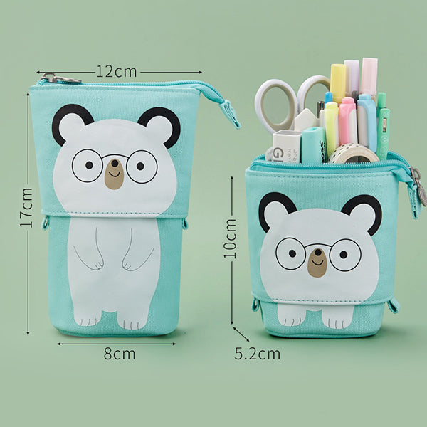 Kawaii Animal Stand-Up Foldable Pencil Case, 🐻Bear (Type 2) (NEW)
