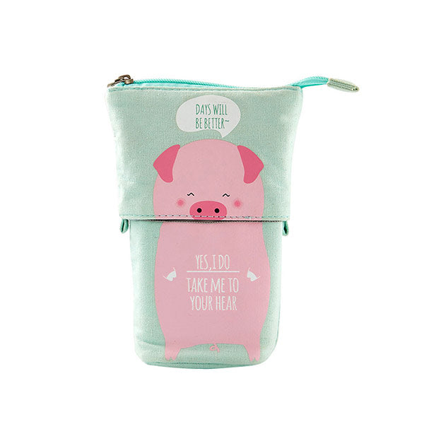 Kawaii Animal Stand-Up Foldable Pencil Case, 🐷Little Piggy