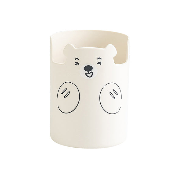 Kawaii Cartoon Bear Pencil Pot, Cream
