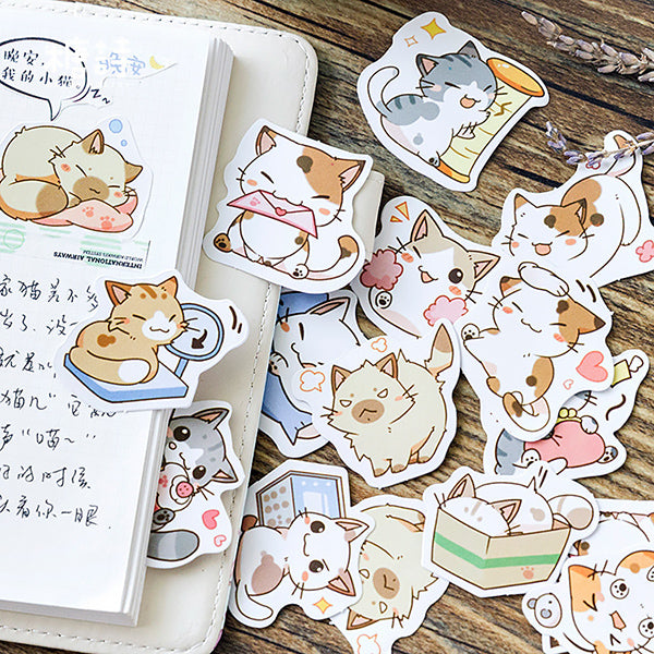 Amazed Kawaii Cat' Sticker