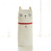 Kawaii Cat Emoticon Stand-Up Canvas Pencil Case, White Cat (Stare)