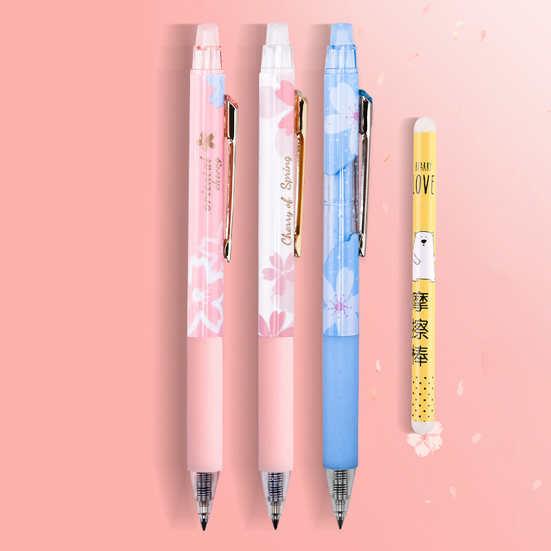 Kawaii Cherry Sakura Erasable Gel Pen Set / Refill, Pen Set B