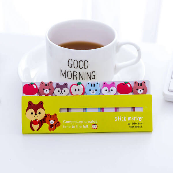 Kawaii Colorful Animal Bookmarks Paper Sticky Notes, NO 3