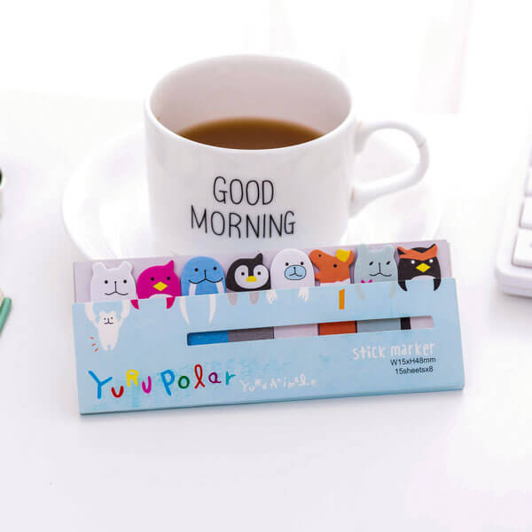 Kawaii Colorful Animal Bookmarks Paper Sticky Notes, NO 6