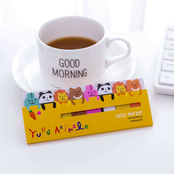 Kawaii Colorful Animal Bookmarks Paper Sticky Notes, NO 10