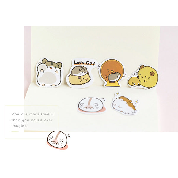 45pcs Hamster Friends Kawaii Stickers