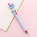 Kawaii Multicolor Ballpoint Pens 6-in-1, 🦄 Unicorn on Moon🌙 / Pale Blue