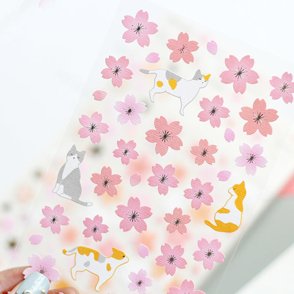 Kawaii Sakura Blossom and Animal Cartoon Stickers