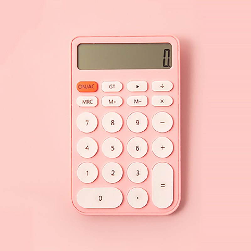 Kawaii Solar Dual Power Calculator, Pink