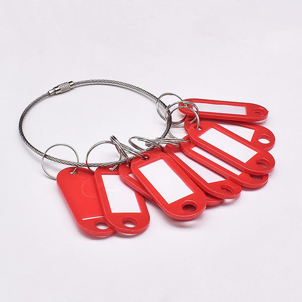 Key Tag with Label 10 Pcs Pack, Red