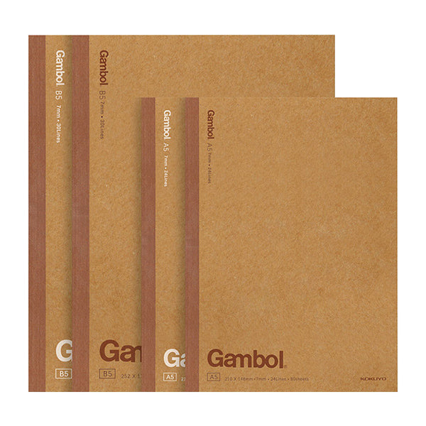 KOKUYO Gambol Lined Kraft Paper Cover Notebook Pack