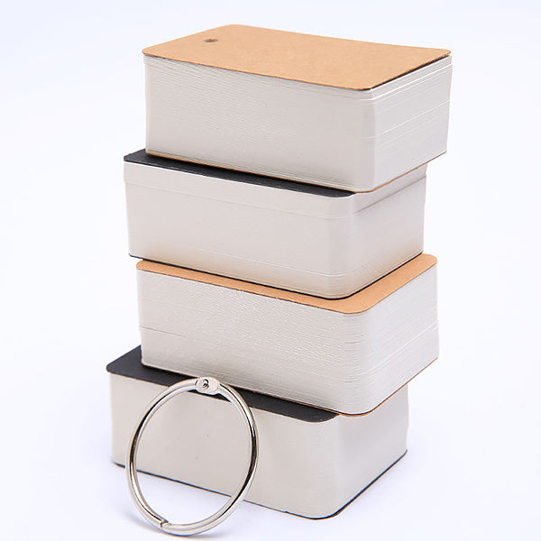 Kraft Paper Blank Binder Ring Flash Memo Card 100 Sheets