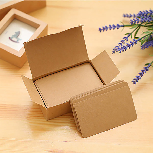 Kraft Paper Blank Flash Memo Card Box 100 Sheets