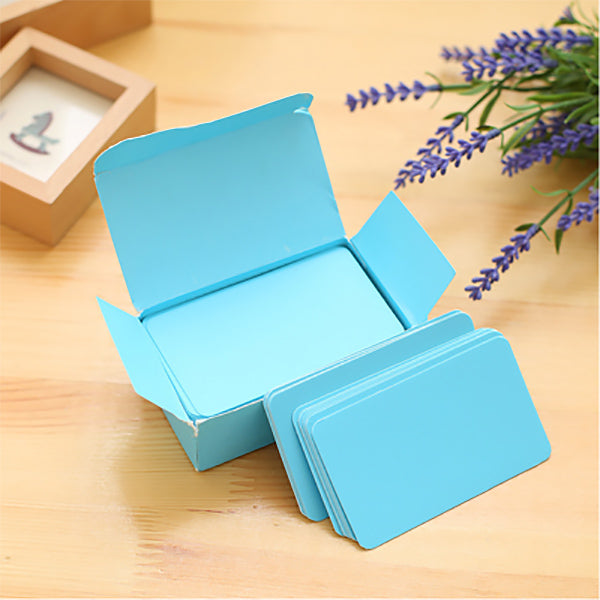 Kraft Paper Blank Flash Memo Card Box 100 Sheets, Blue with Box