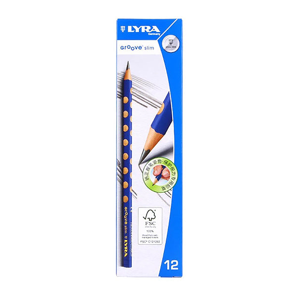 LYRA Groove Slim Graphite Pencil HB/2B/2H 12 Pcs Set, HB 12 Pcs