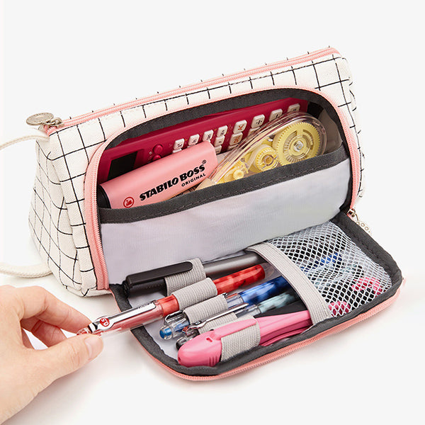 Extra-Wide Opening Multi-Compartments Pencil Case Pouch — A Lot Mall