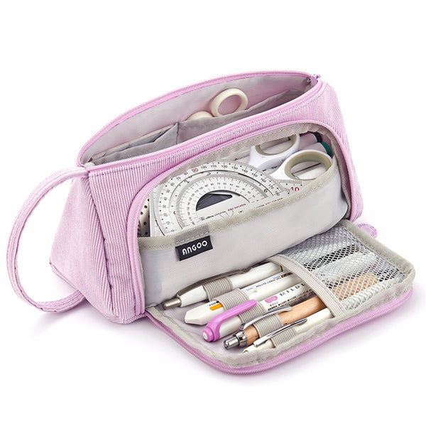 Horse Rose Print Large Pencil Case – Magnetic Stand-Up Pouch With Multiple Pockets For School, Office & Travel