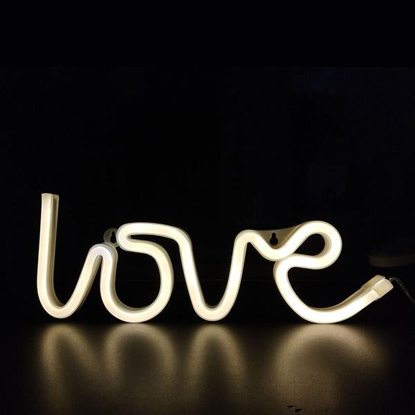 Word and Sign Neon Light, 💋Love / Yellow