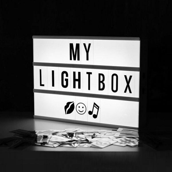 Light box letters. A5 €0,50