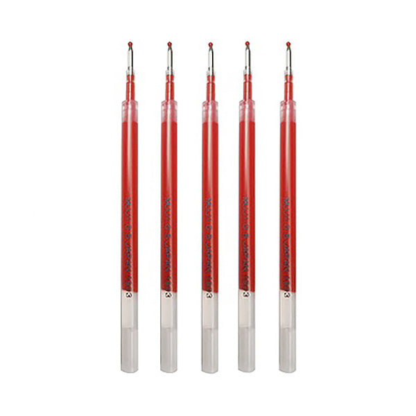 MUJI Smooth Gel Ink Retractable Ballpoint Pen 0.5mm / Pack, Refill / 5 / Red