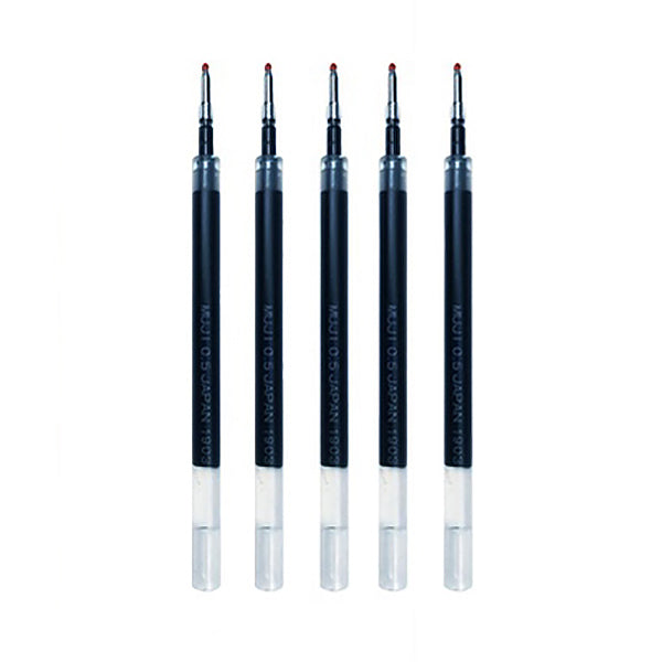 MUJI Smooth Gel Ink Retractable Ballpoint Pen 0.5mm / Pack, Refill / 5 / Blue Black