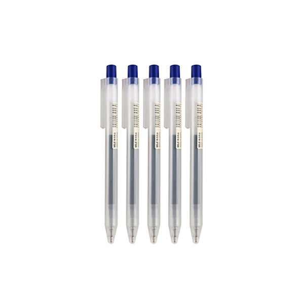 MUJI Smooth Gel Ink Retractable Ballpoint Pen / Refill 0.5mm / PackRefill /  5 / Blue Black
