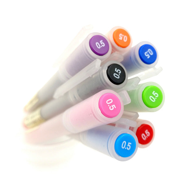 MUJI Gel Ink Ballpoint Pens 0.38mm Set of 9 Pack (5 Black 2 Blue 2