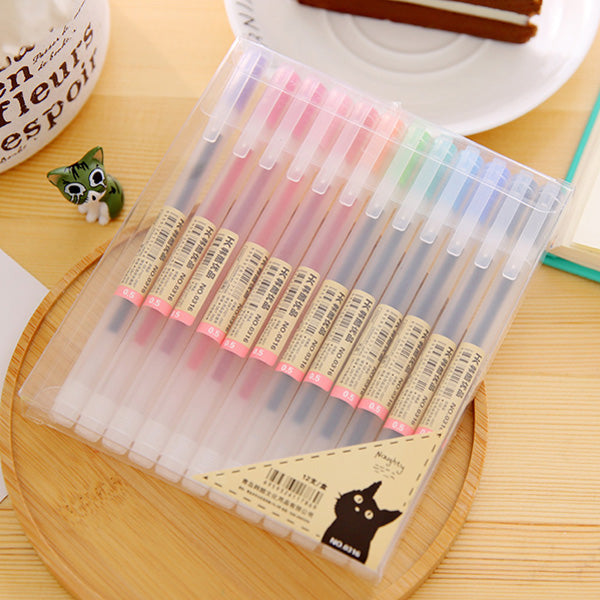 Muji Color Gel Ink Ballpoint Pen 10 Color Set 0.38mm 10 pieces lot Made in  Japan