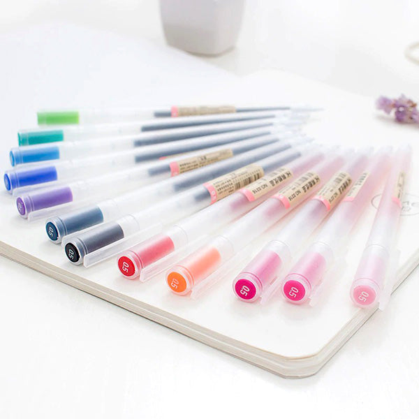 Muji Color Gel Ink Ballpoint Pen 10 Color Set 0.38mm 10 pieces lot Made in  Japan