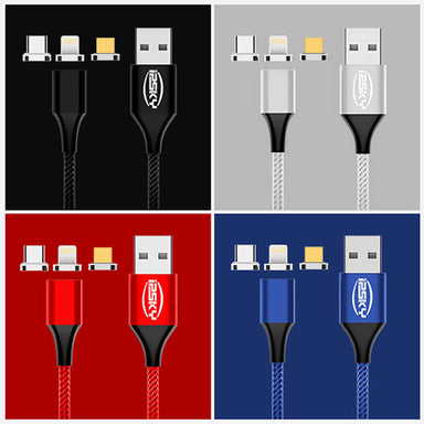 Magnetic Charge Data Cable for iPhone Lightning, Android Type-C, Micro-USB