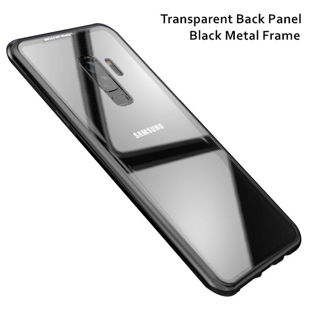 Magnetic Phone Case for iPhone Samsung, Samsung S9 / Black Transparent