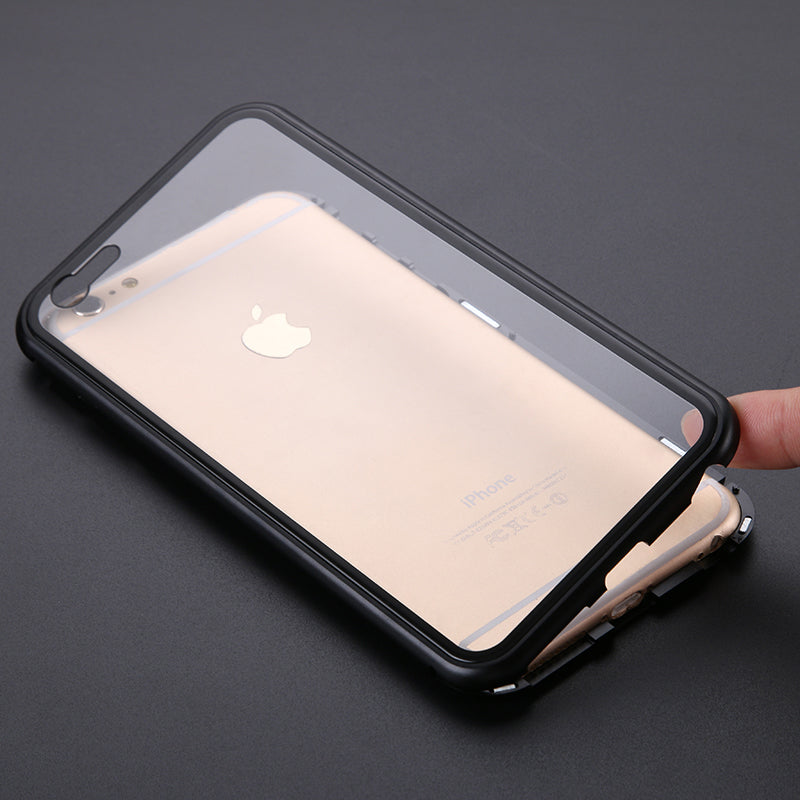 Magnetic Phone Case for iPhone Samsung, iPhone 6/6S Compatible / Black Transparent