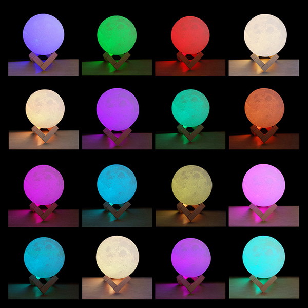 Moon Lamp (Remote Control), 8cm (3 inch approx.)🌝 Remote Control (16 colors)