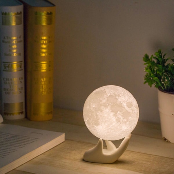Moon Lamp (Button Control), 9cm (3.5 inch approx.)🌝+ Hand Base
