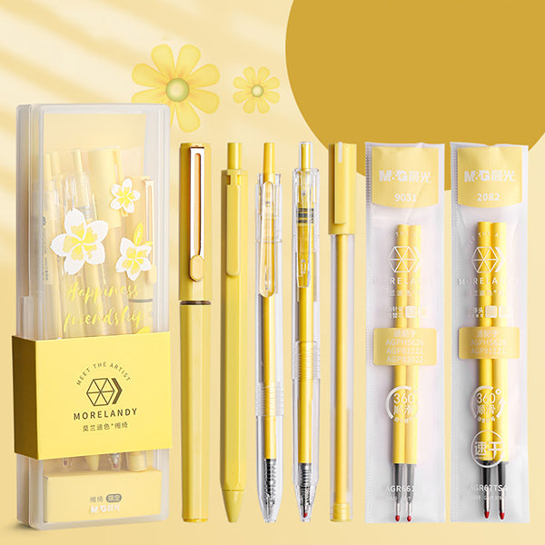 Morandi Color Gel Pen with Refill Collection Bundle, Yellow
