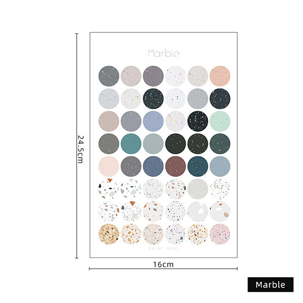 Morandi Color Polka Dot Sticker 3 Pcs Packs, Marble (3Pcs)