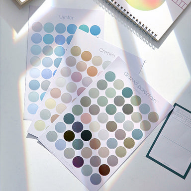 Morandi Color Polka Dot Sticker 3 Pcs Packs