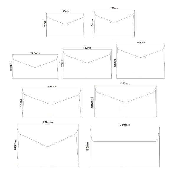 Multiple Sizes Color Envelope Set for All Purposes