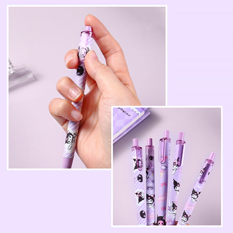 6pcs, Sakura Pens, Pink Pens, 0.5mm, Gel Pen, Cartoon Pen, Kawaii Stationary,  Cute Pens, Sign Pen, Gel Ink Pen, Planner Pen, Black Gel Pens 