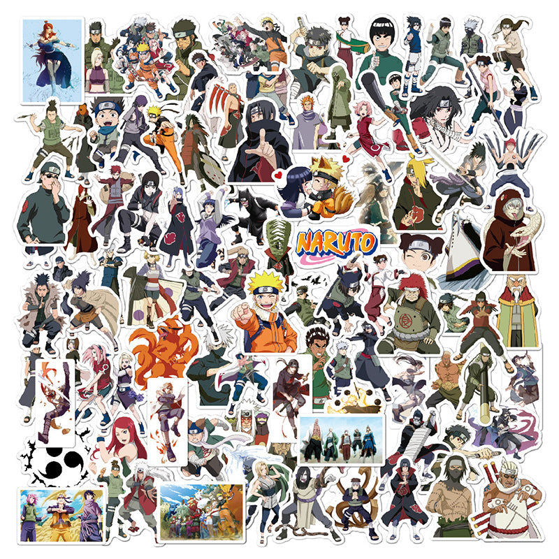 Pauplian Waterproof Anime Naruto Stickers-100pcs Vinyl Cute Naruto Stickers  for Water Bottle Kakashi Sasuke Stickers 