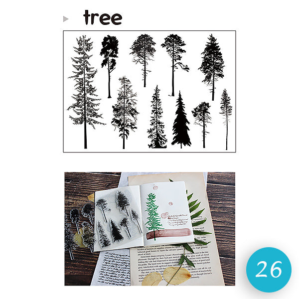 Natural Theme Acrylic Clear Stamp for Journaling, 26