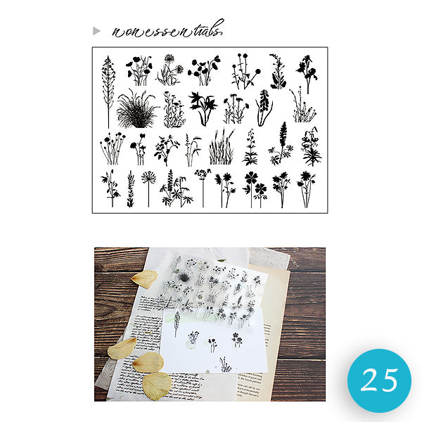 Natural Theme Acrylic Clear Stamp for Journaling, 25